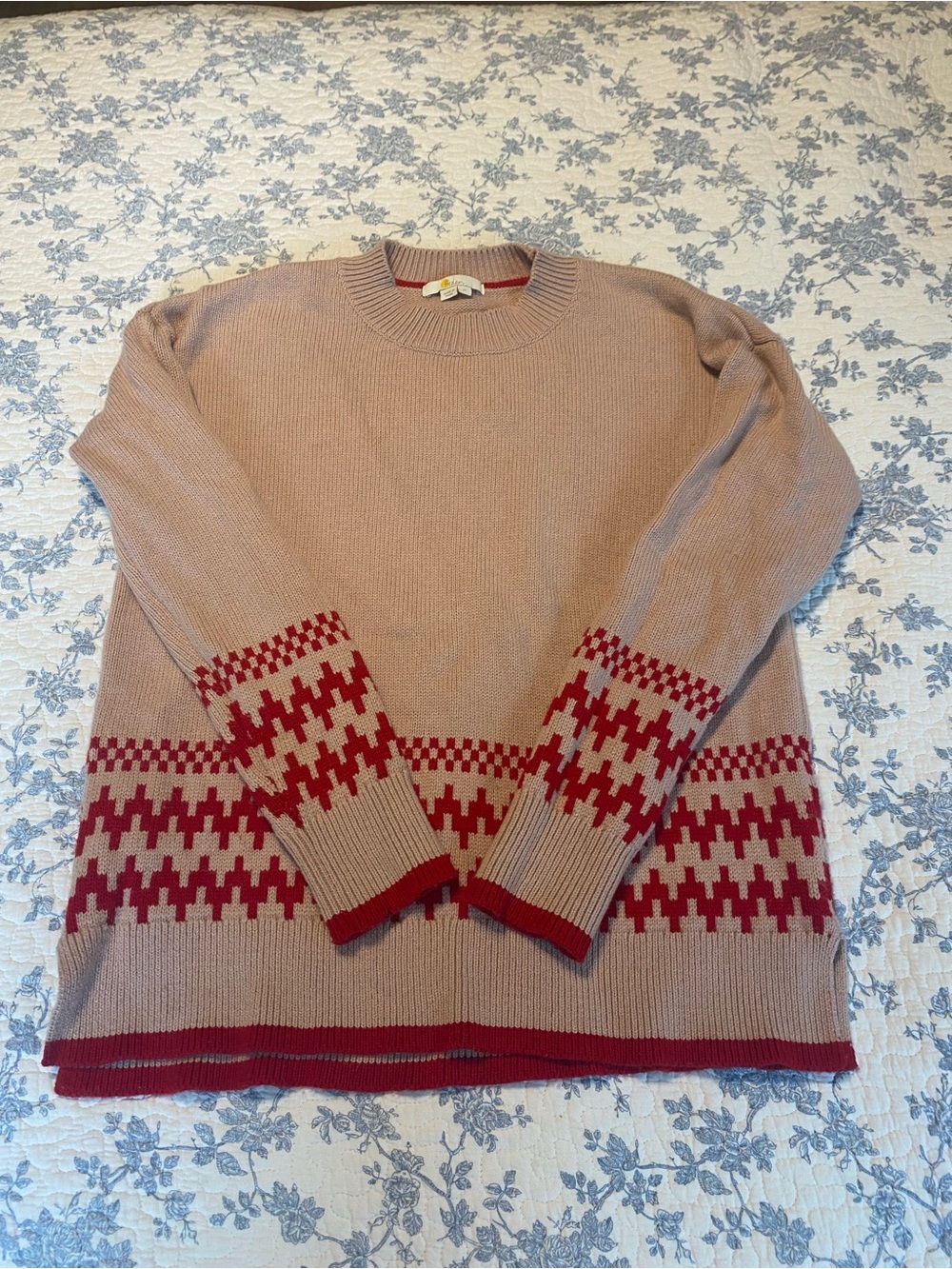 Boden Theodora Fair Isle Jumper Wool Alpaca Sweater Pink Milkshake Size Medium